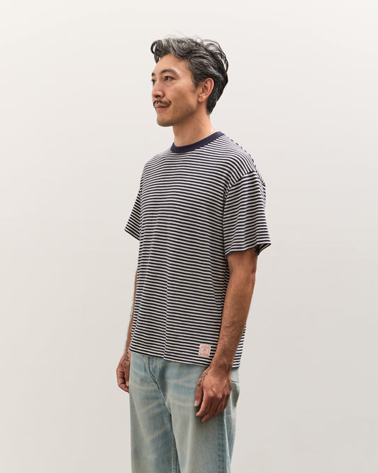 Brain Dead X Brooks Brothers Loose Knit Striped T-Shirt, Navy