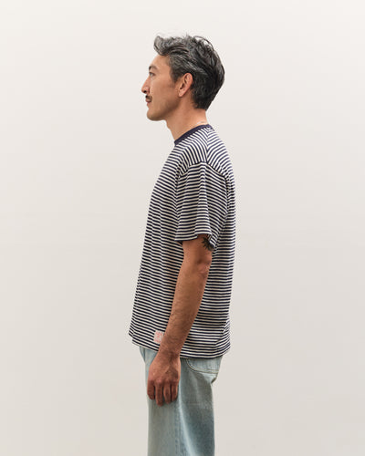 Brain Dead X Brooks Brothers Loose Knit Striped T-Shirt, Navy