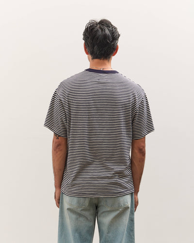 Brain Dead X Brooks Brothers Loose Knit Striped T-Shirt, Navy
