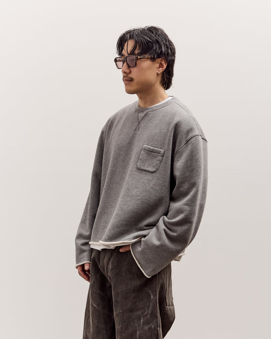 Brain Dead Boxy French Terry Sweatshirt Unisex, Heather Grey