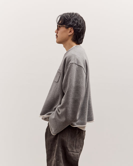 Brain Dead Boxy French Terry Sweatshirt Unisex, Heather Grey