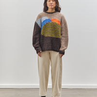 Brain Dead Boxy Knit Sweater, Brown