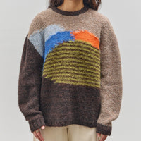 Brain Dead Boxy Knit Sweater, Brown