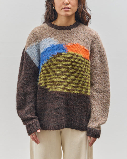 Brain Dead Boxy Knit Sweater, Brown