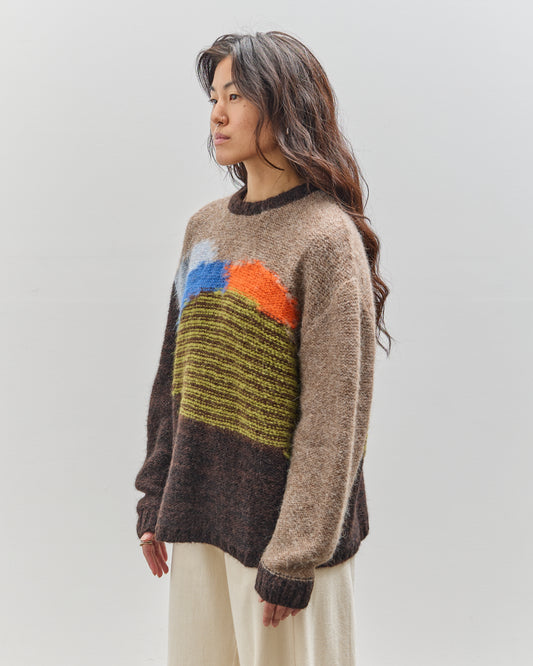 Brain Dead Boxy Knit Sweater, Brown