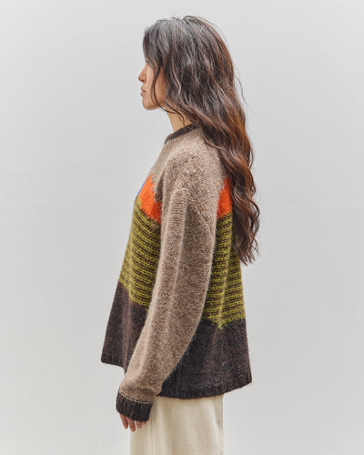 Brain Dead Boxy Knit Sweater, Brown