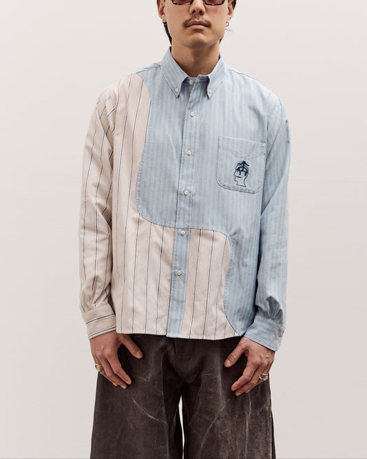 Brain Dead Brooks Brothers California Panel Oxford Button Up Unisex, Light Blue