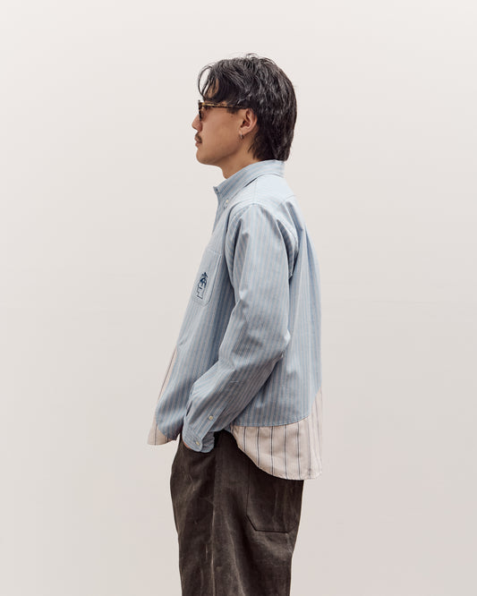 Brain Dead Brooks Brothers California Panel Oxford Button Up Unisex, Light Blue