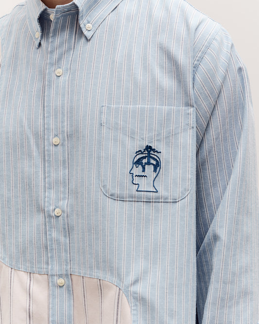 Brain Dead Brooks Brothers California Panel Oxford Button Up Unisex, Light Blue