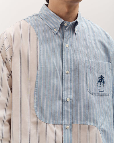 Brain Dead Brooks Brothers California Panel Oxford Button Up Unisex, Light Blue