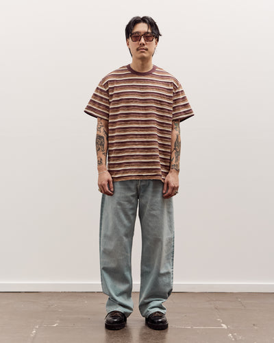 Brain Dead Casey Striped T-Shirt, Coffee