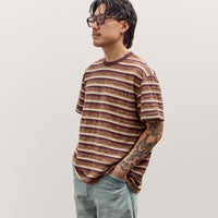 Brain Dead Casey Striped T-Shirt, Coffee