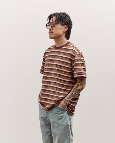 Brain Dead Casey Striped T-Shirt, Coffee