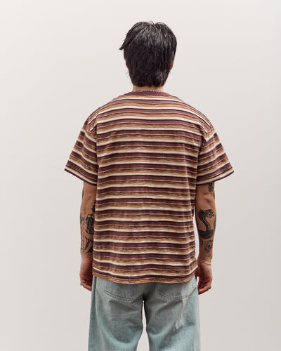 Brain Dead Casey Striped T-Shirt, Coffee