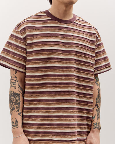 Brain Dead Casey Striped T-Shirt, Coffee