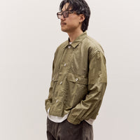 Brain Dead Cropped Nylon Button Up Shirt Unisex, Army