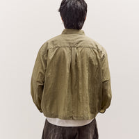 Brain Dead Cropped Nylon Button Up Shirt Unisex, Army