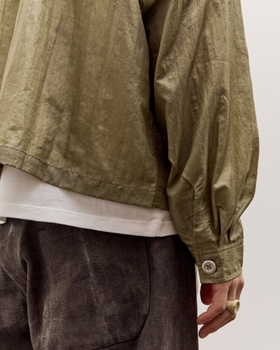 Brain Dead Cropped Nylon Button Up Shirt Unisex, Army