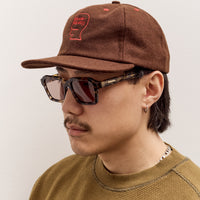 Brain Dead Flannel Classic Logohead 6 Panel Hat, Brown