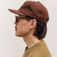 Brain Dead Flannel Classic Logohead 6 Panel Hat, Brown