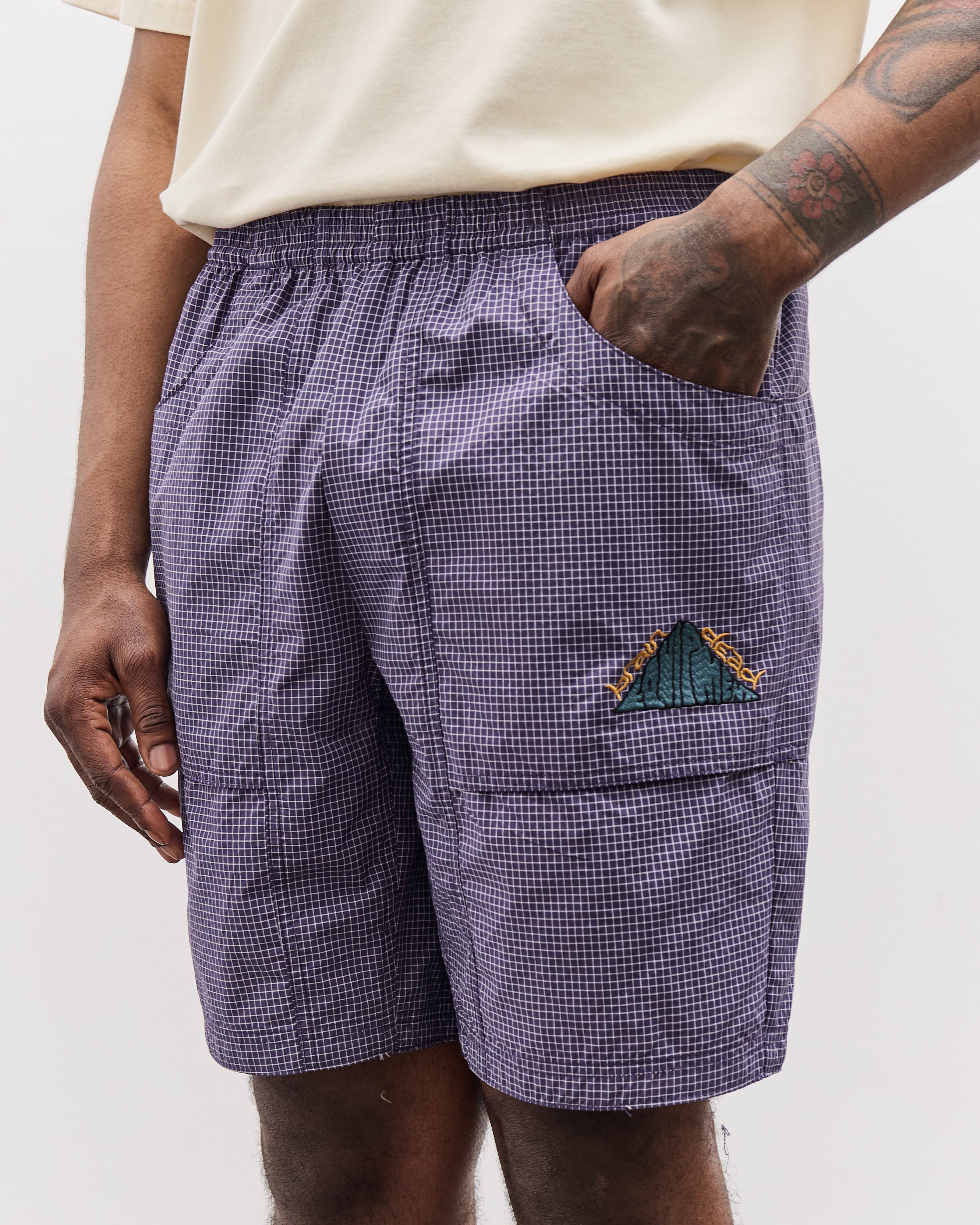 Brain Dead Unisex Gridded Ripstop Utility Short, Blueberry – Glasswing