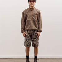 Brain Dead Hole Mock Neck Pullover Unisex, Brown