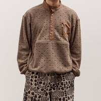 Brain Dead Hole Mock Neck Pullover Unisex, Brown