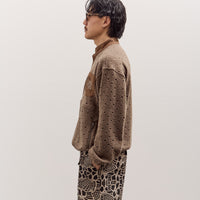 Brain Dead Hole Mock Neck Pullover Unisex, Brown