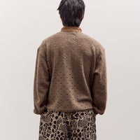 Brain Dead Hole Mock Neck Pullover Unisex, Brown