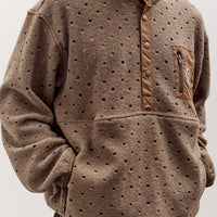 Brain Dead Hole Mock Neck Pullover Unisex, Brown