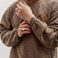 Brain Dead Hole Mock Neck Pullover Unisex, Brown