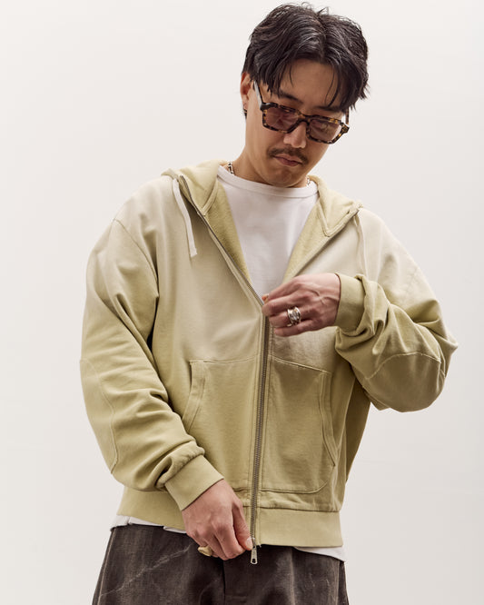 Brain Dead Padded Elbow Zip-Up Hoodie, Sand