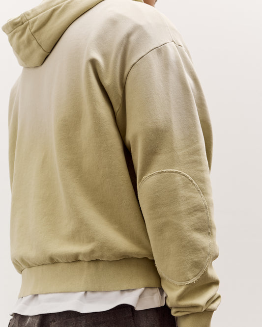 Brain Dead Padded Elbow Zip-Up Hoodie, Sand
