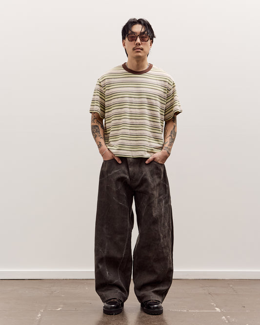 Brain Dead Looped Stripe T-Shirt , Green Multi