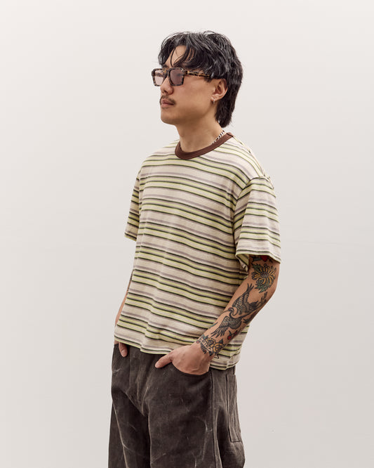 Brain Dead Looped Stripe T-Shirt , Green Multi