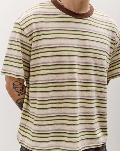 Brain Dead Looped Stripe T-Shirt , Green Multi