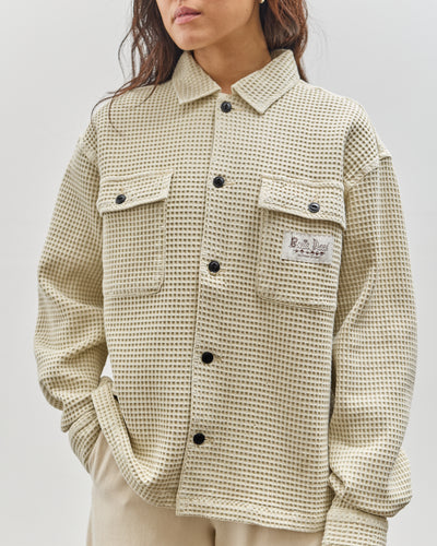 Brain Dead Waffle Button Front Shirt, Tan