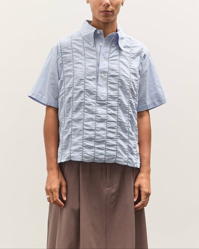 Brain Dead x Brooks Brothers Puckered Short Sleeve Pullover Shirt, Light Blue