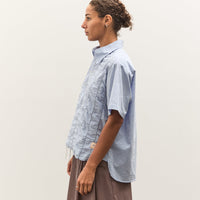 Brain Dead x Brooks Brothers Puckered Short Sleeve Pullover Shirt, Light Blue