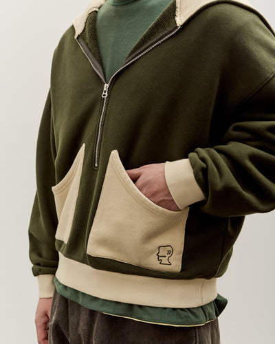 Brain Dead Zip Hoodie, Green