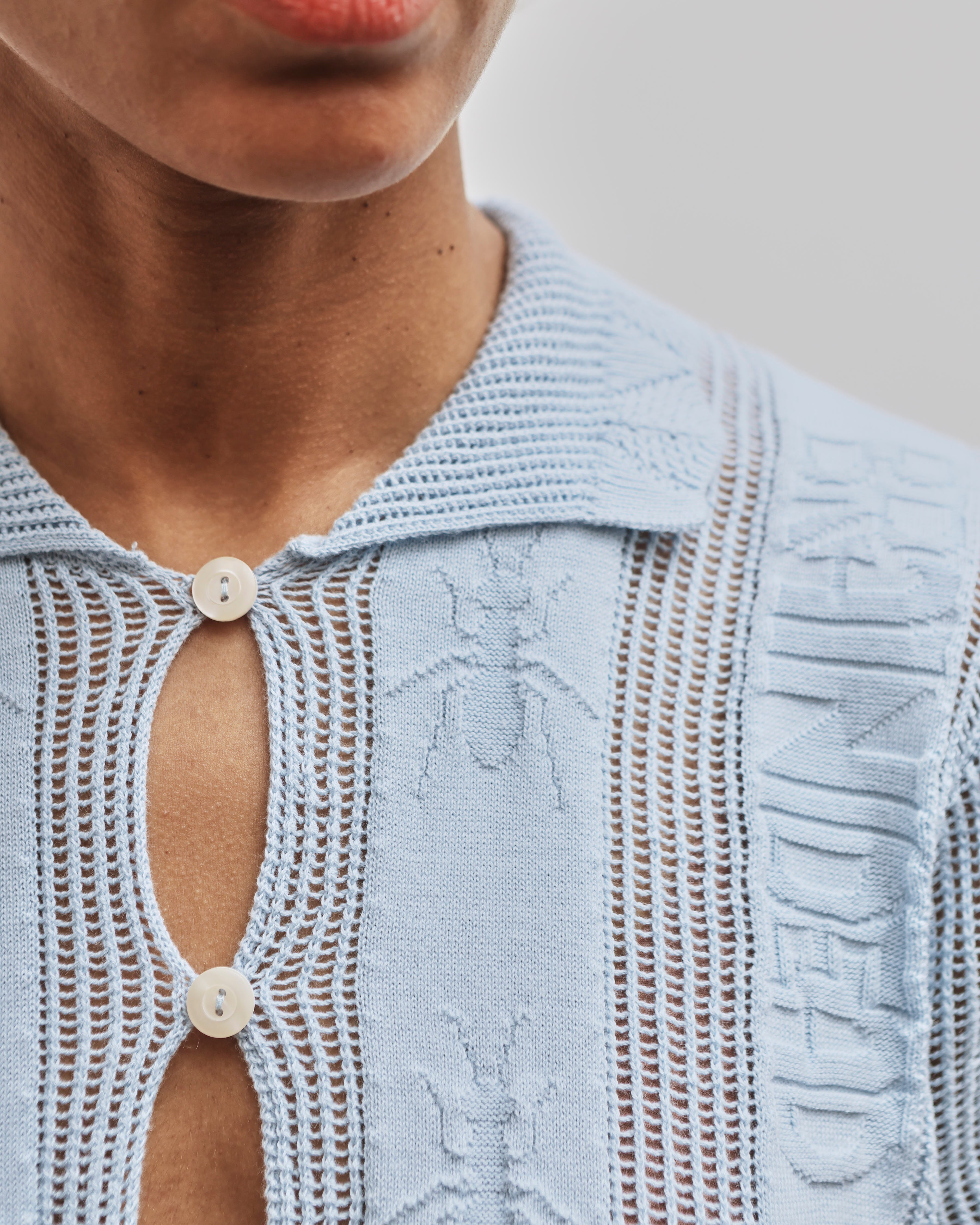 Brain Dead Translucent Doily Top, Light Blue – Glasswing