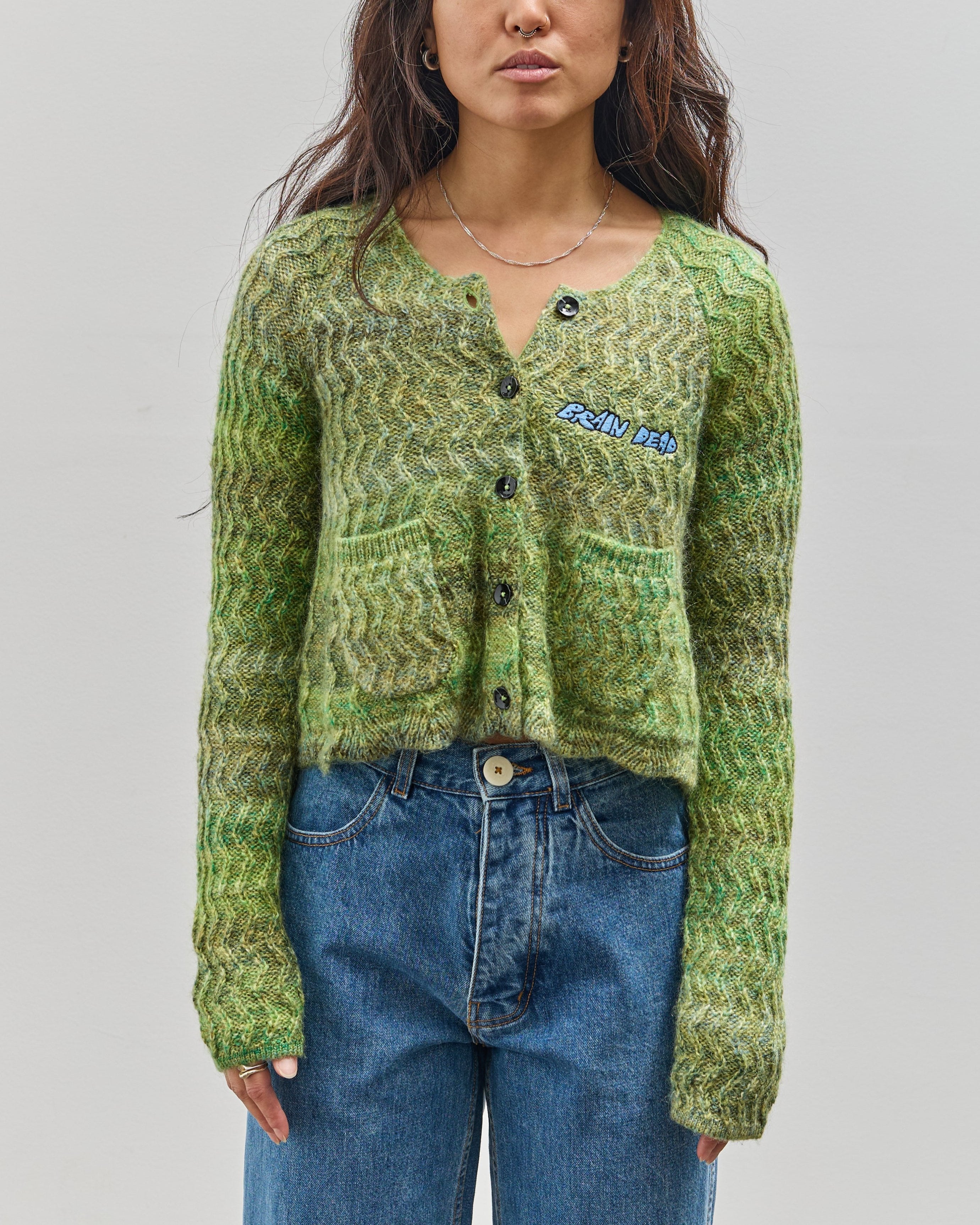 Vintage Jones New York soft cardigan with feather trim size