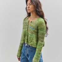 Brain Dead Isa Scalloped Cardigan, Green Multi