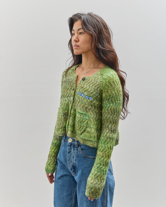 Brain Dead Isa Scalloped Cardigan, Green Multi