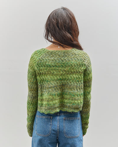 Brain Dead Isa Scalloped Cardigan, Green Multi