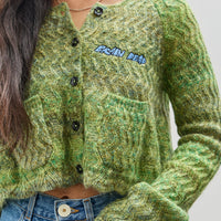 Brain Dead Isa Scalloped Cardigan, Green Multi