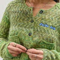 Brain Dead Isa Scalloped Cardigan, Green Multi