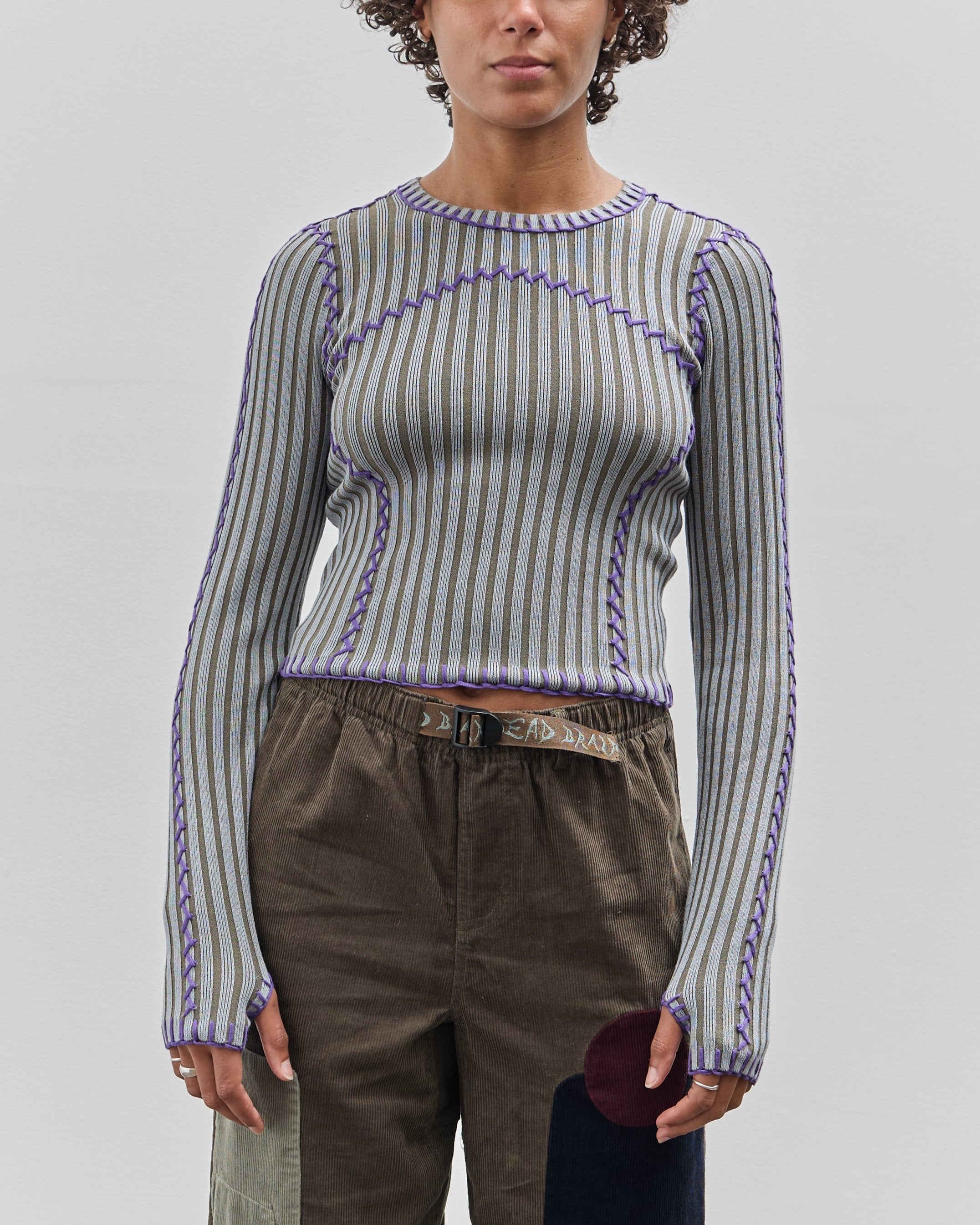 Brain Dead Mariel Sport Knit LS, Rain – Glasswing