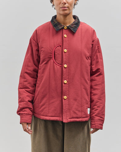 Brain Dead Puffer Button up Shirt, Red