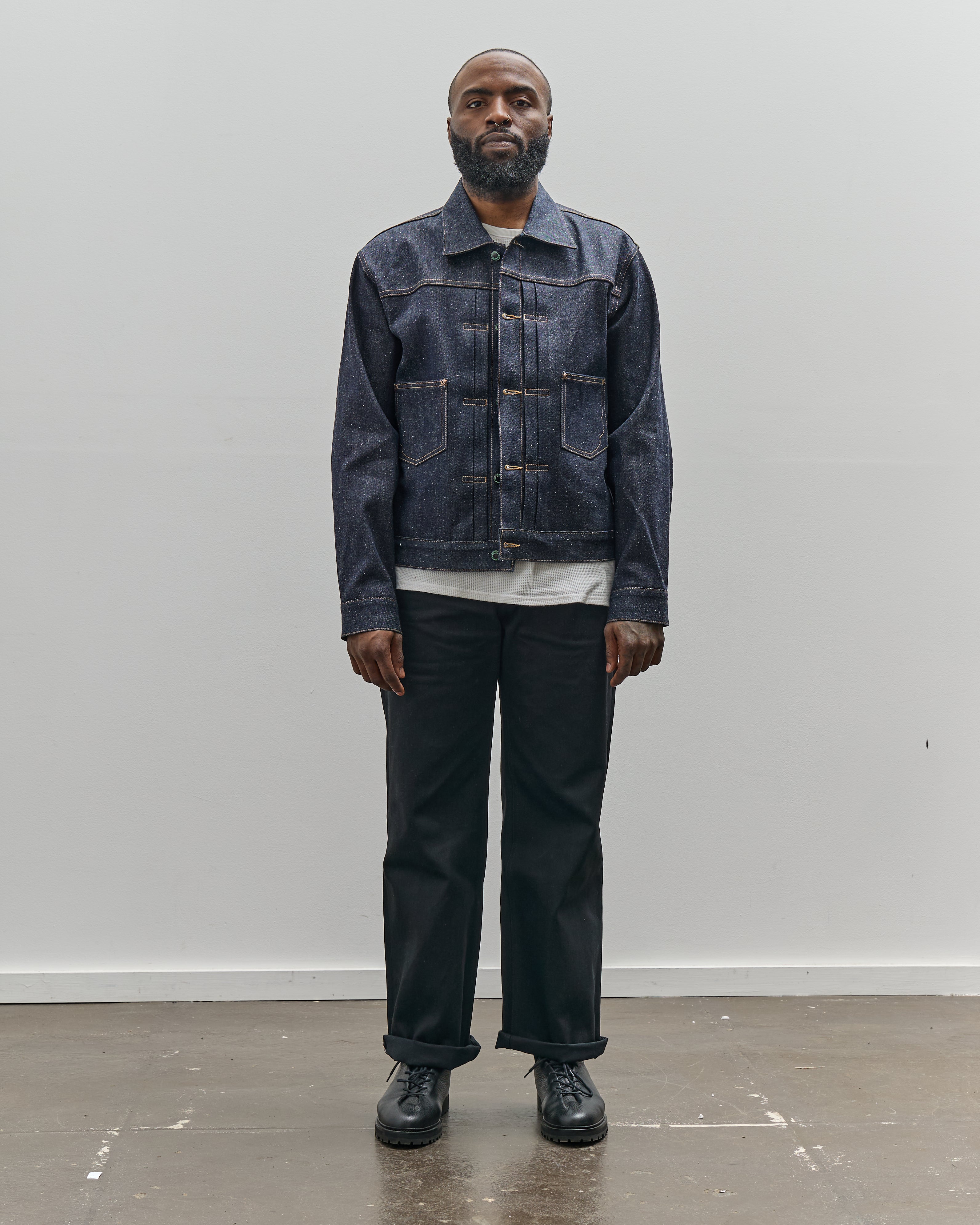 Brain Dead Unisex 14.1oz Selvedge Denim Trucker Jacket